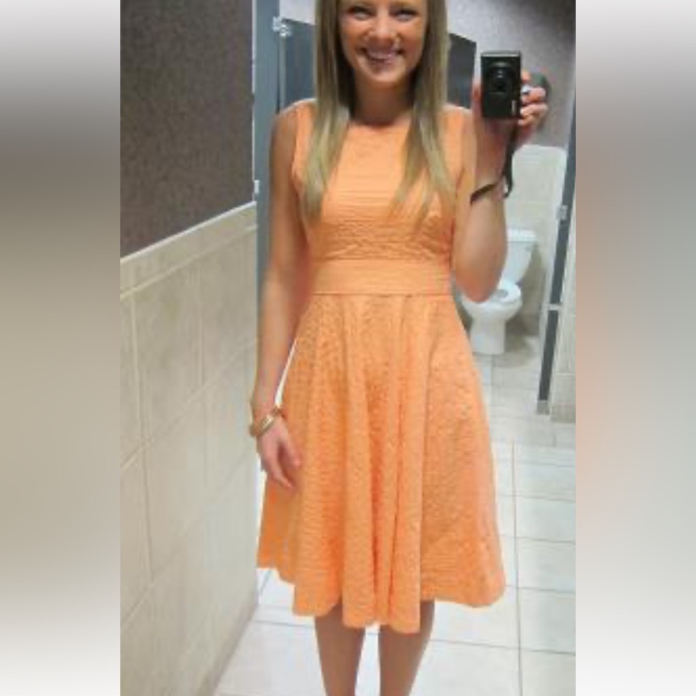 J. Crew Orange Embellished Midi Dress for Weddings. 6